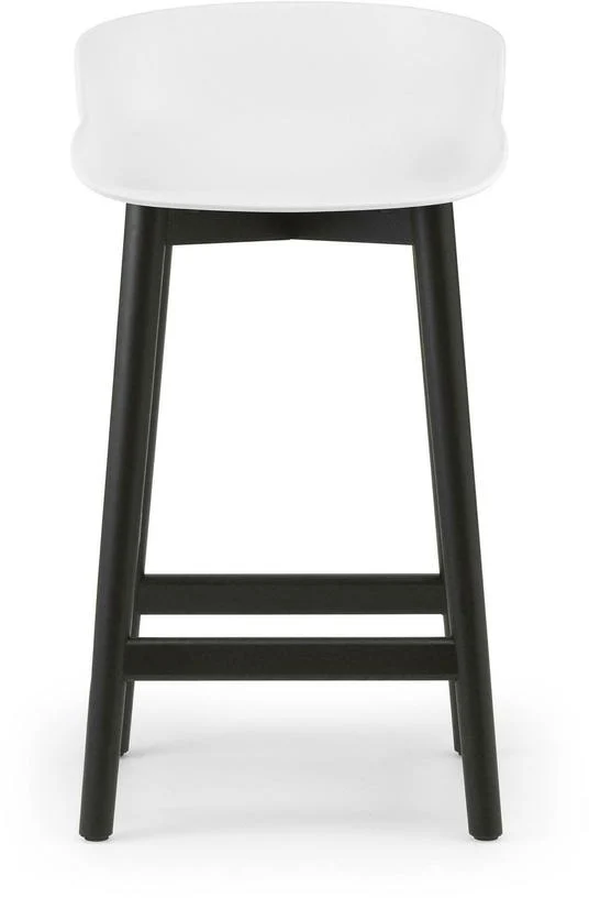 Tabouret de bar en chêne vernis noir et pp blanc 65 cm Hyg - Normann Copenhagen