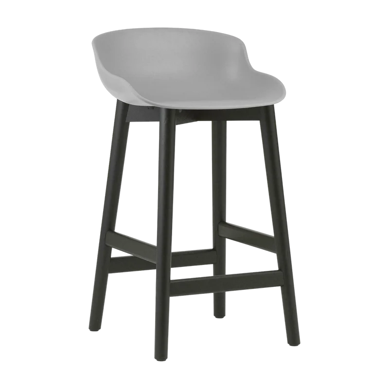 Tabouret de bar en chêne vernis noir et pp gris 65 cm Hyg - Normann Copenhagen
