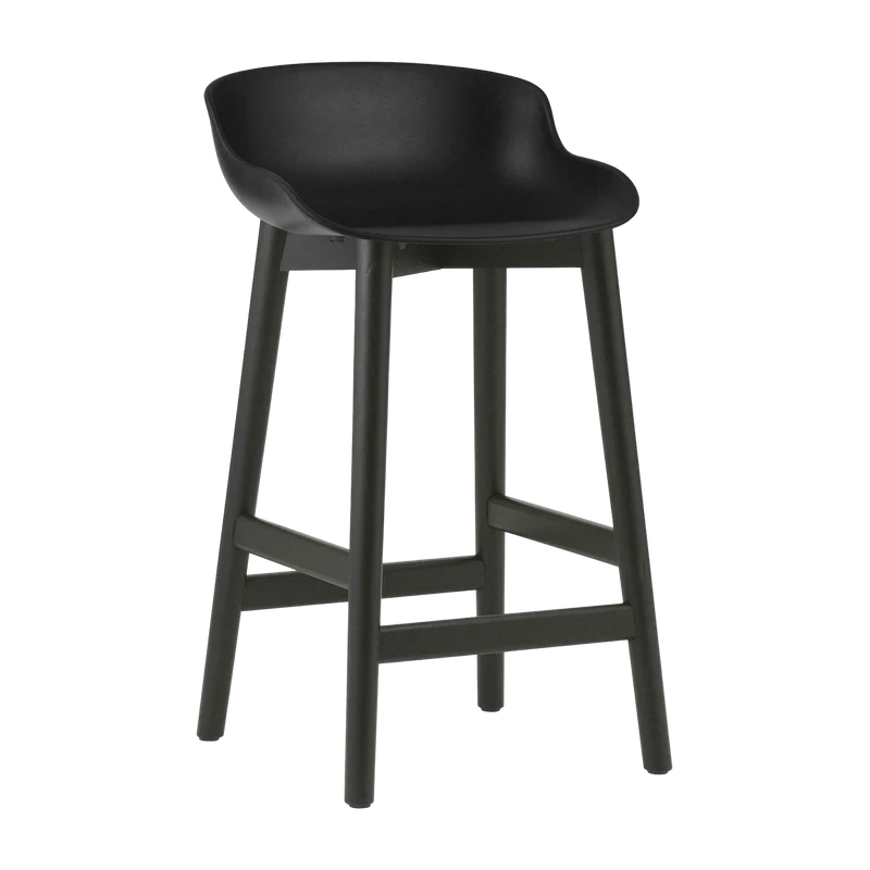 Tabouret de bar en chêne vernis noir et pp noir 65 cm Hyg - Normann Copenhagen