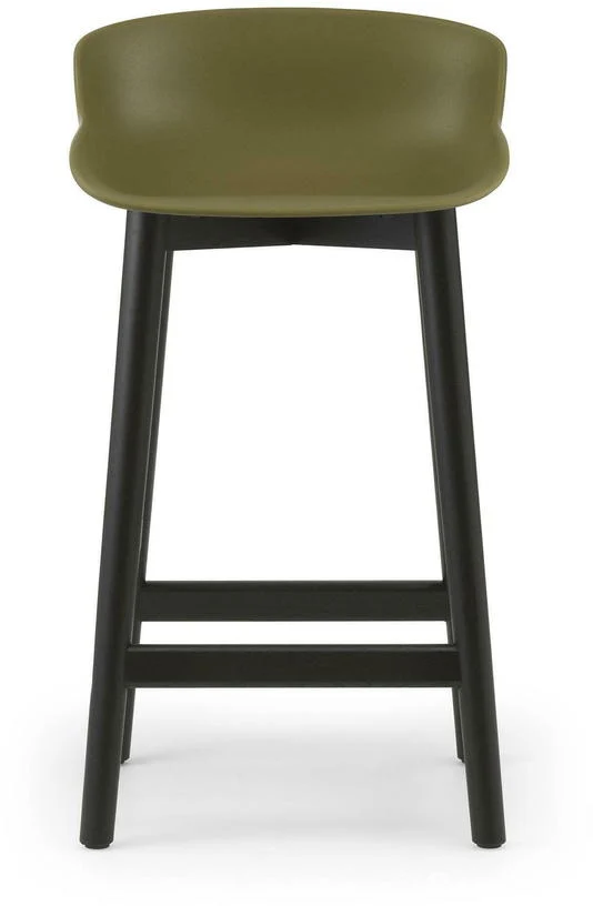 Tabouret de bar en chêne vernis noir et pp olive 65 cm Hyg - Normann Copenhagen