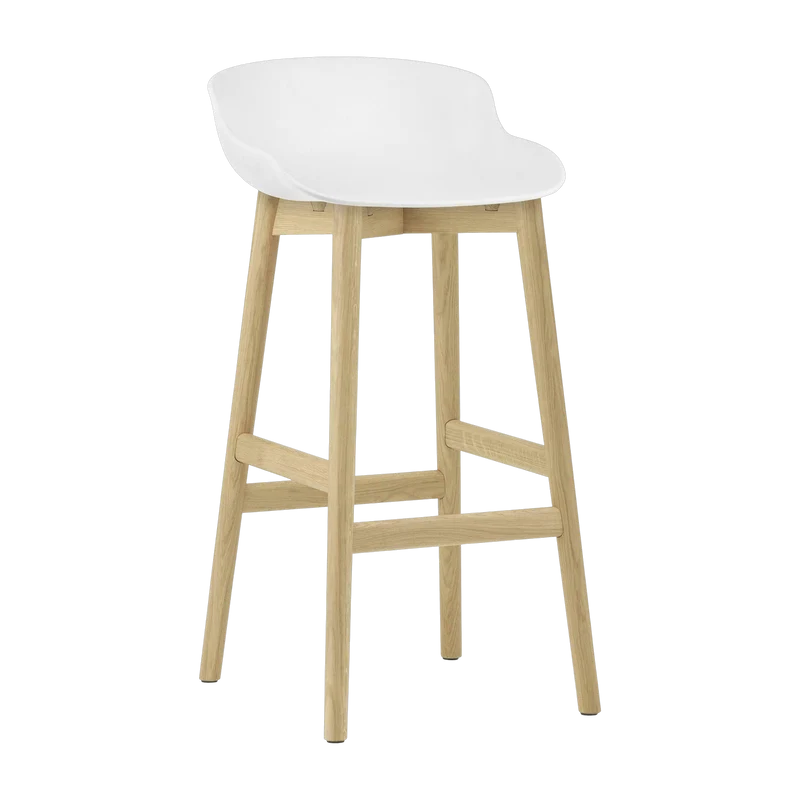 Tabouret de bar en chêne laqué et pp blanc 75 cm Hyg - Normann Copenhagen