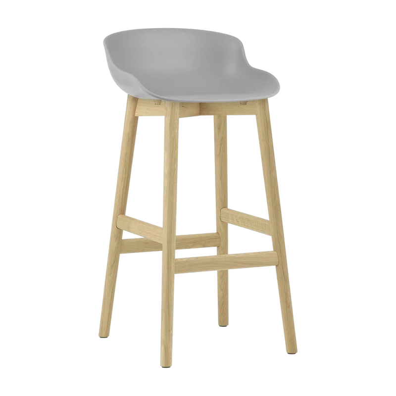 Tabouret de bar en chêne laqué et pp gris 75 cm Hyg - Normann Copenhagen
