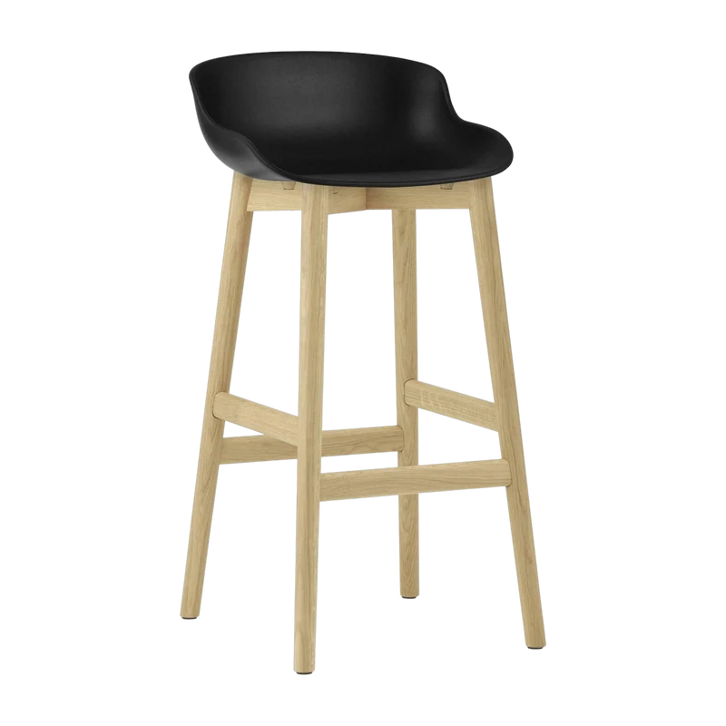 Tabouret de bar en chêne laqué et pp noir 75 cm Hyg - Normann Copenhagen