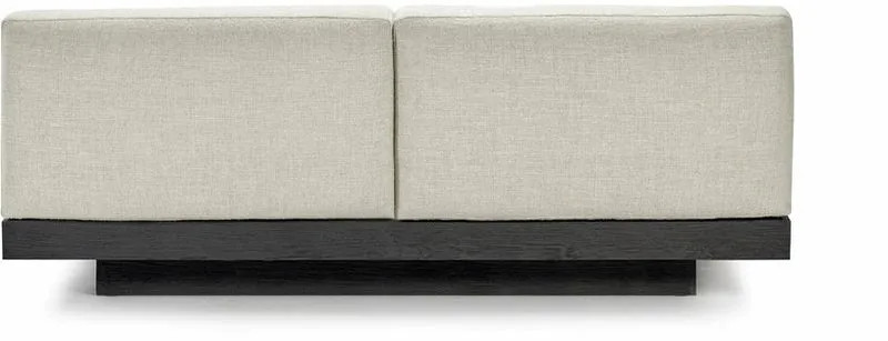 Canapé deux places en bois noir et coussins blancs os 193 x 115 x 72 cm Rudolph - Serax