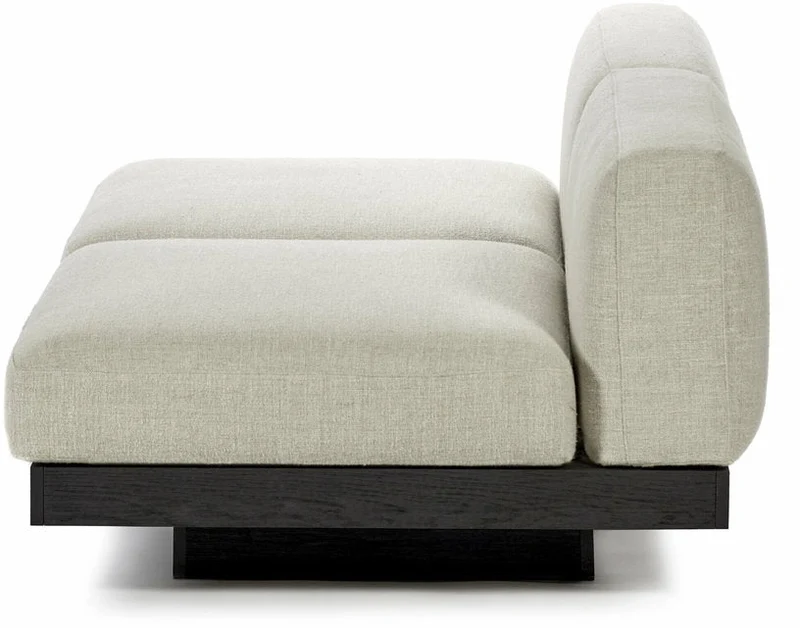 Canapé deux places en bois noir et coussins blancs os 193 x 115 x 72 cm Rudolph - Serax