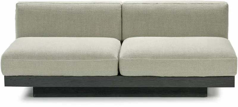 Canapé deux places en bois noir et coussins sable 193 x 115 x 72 cm Rudolph - Serax