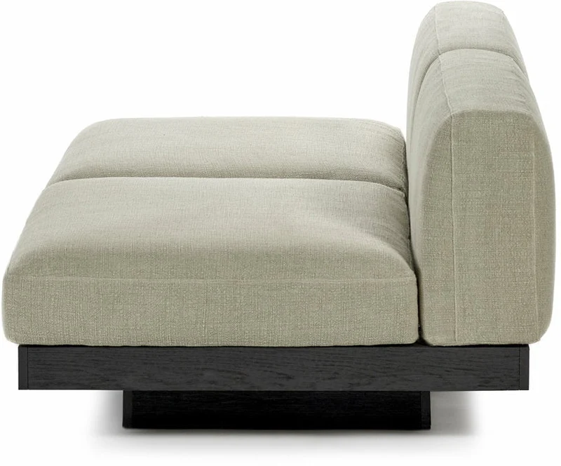 Canapé deux places en bois noir et coussins sable 193 x 115 x 72 cm Rudolph - Serax