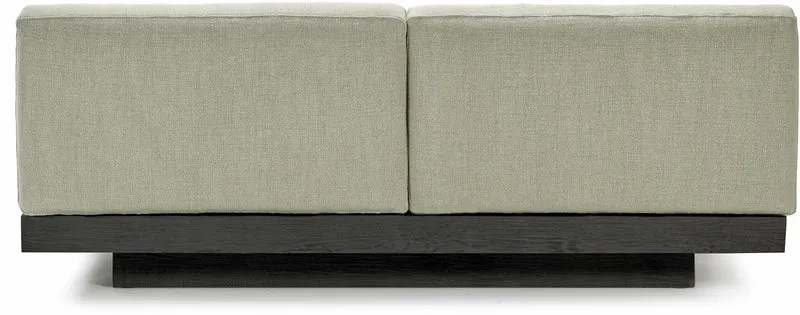 Canapé deux places en bois noir et coussins sable 193 x 115 x 72 cm Rudolph - Serax