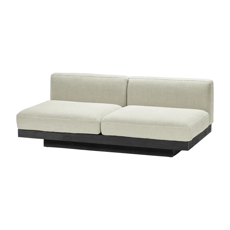 Canapé deux places en bois noir et coussins beige 193 x 115 x 72 cm Rudolph - Serax