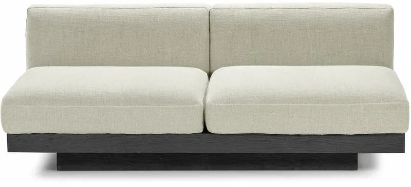 Canapé deux places en bois noir et coussins beige 193 x 115 x 72 cm Rudolph - Serax