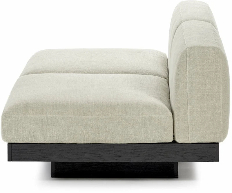 Canapé deux places en bois noir et coussins beige 193 x 115 x 72 cm Rudolph - Serax