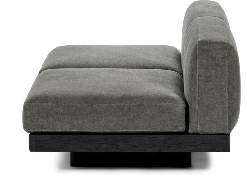Canapé deux places en bois noir et coussins fumée 193 x 115 x 72 cm Rudolph - Serax