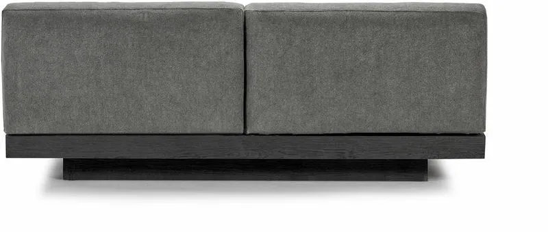 Canapé deux places en bois noir et coussins fumée 193 x 115 x 72 cm Rudolph - Serax