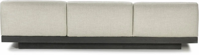 Canapé trois places en bois noir et coussins blancs os 287 x 115 x 72 cm Rudolph - Serax