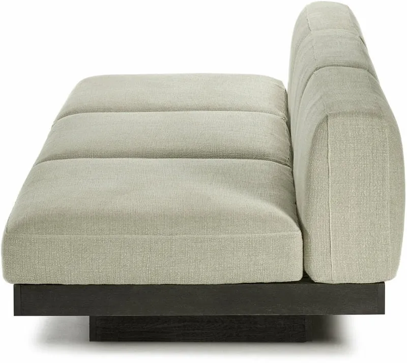 Canapé trois places en bois noir et coussins sables 287 x 115 x 72 cm Rudolph - Serax