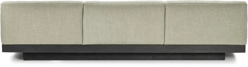 Canapé trois places en bois noir et coussins sables 287 x 115 x 72 cm Rudolph - Serax