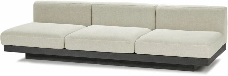 Canapé trois places en bois noir et coussins beiges 287 x 115 x 72 cm Rudolph - Serax