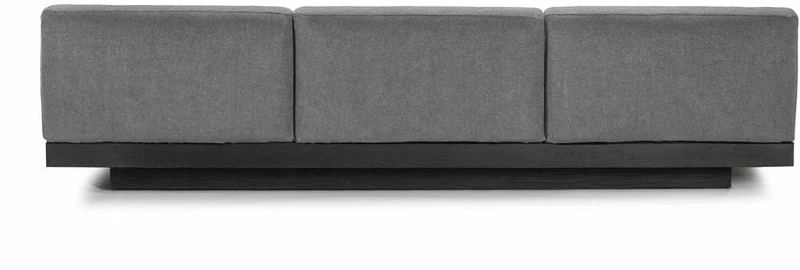 Canapé trois places en bois noir et coussins fumé 287 x 115 x 72 cm Rudolph - Serax