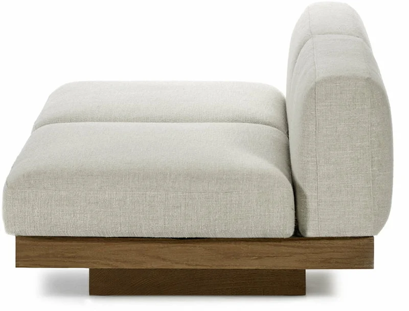 Canapé deux places en bois cognac et coussins blancs os 193 x 115 x 72 cm Rudolph - Serax