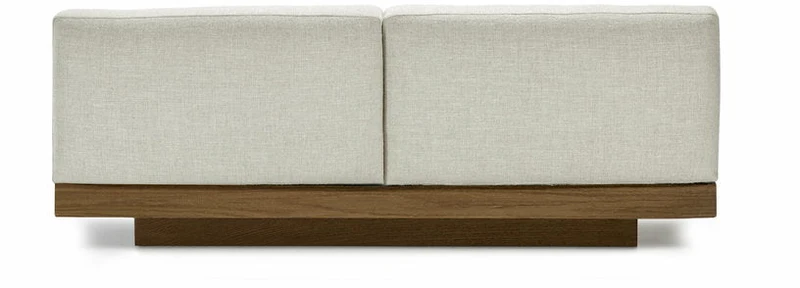 Canapé deux places en bois cognac et coussins blancs os 193 x 115 x 72 cm Rudolph - Serax