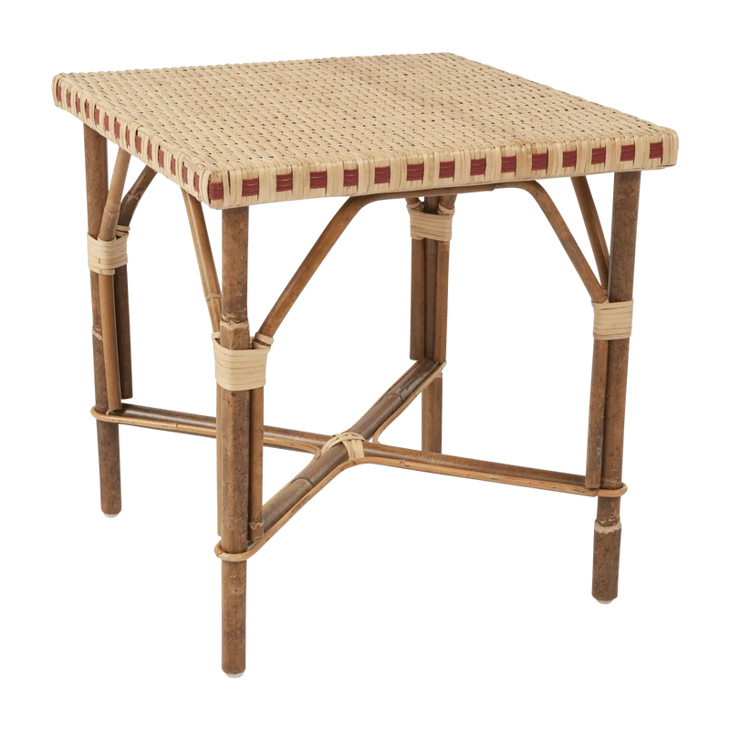 Table basse structure en rotin filets en résine rouge 52 x 49 x 49 Bagatelle - KOK