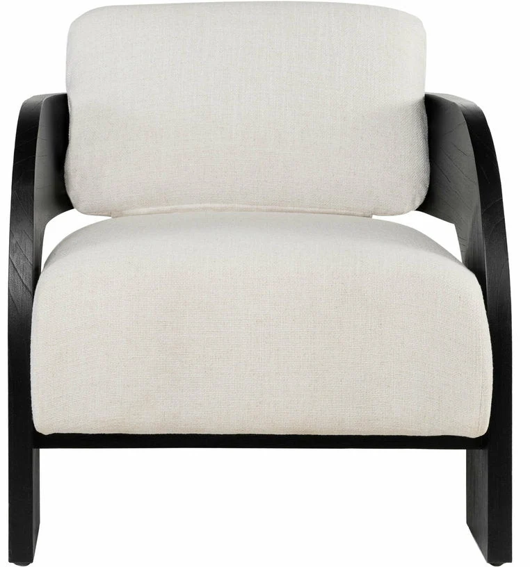 Fauteuil en bois noir et écru Maravi - Versmissen