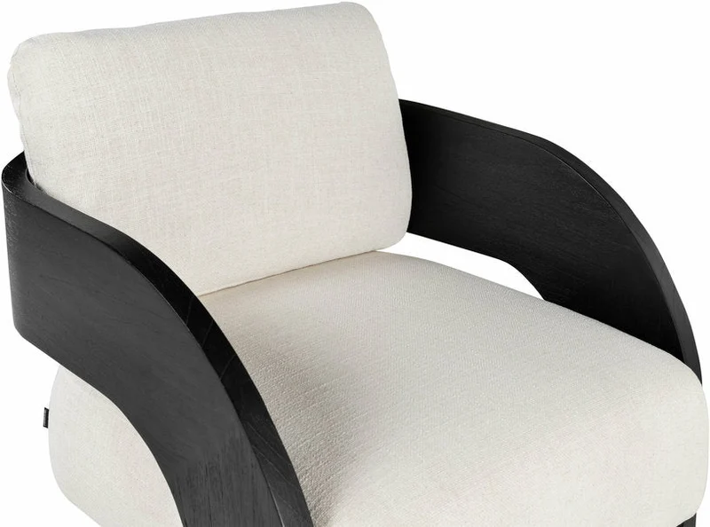 Fauteuil en bois noir et écru Maravi - Versmissen