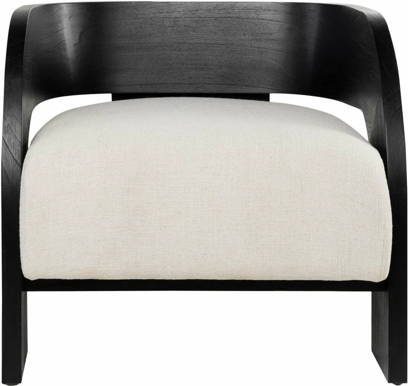 Fauteuil en bois noir et écru Maravi - Versmissen