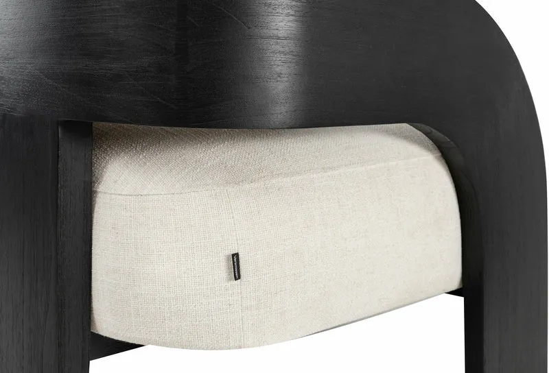 Fauteuil en bois noir et écru Maravi - Versmissen