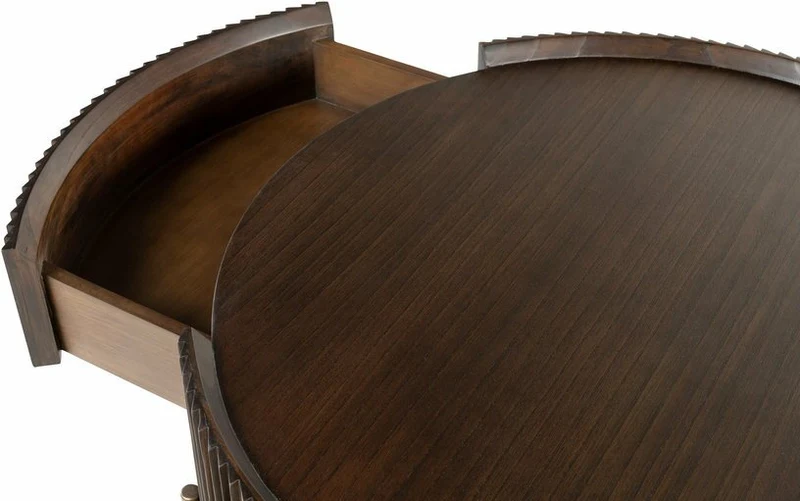 Table basse ronde en bois marron 90 x 40 cm Pogoro - Versmissen