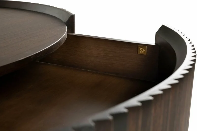 Table basse ronde en bois marron 90 x 40 cm Pogoro - Versmissen