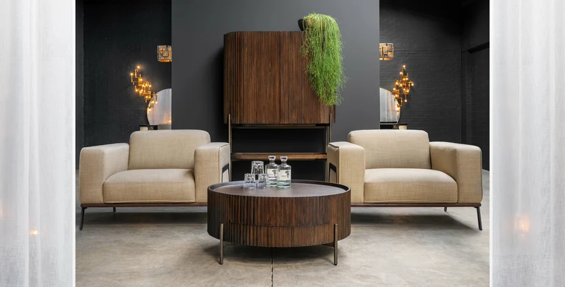 Table basse ronde en bois marron 90 x 40 cm Pogoro - Versmissen