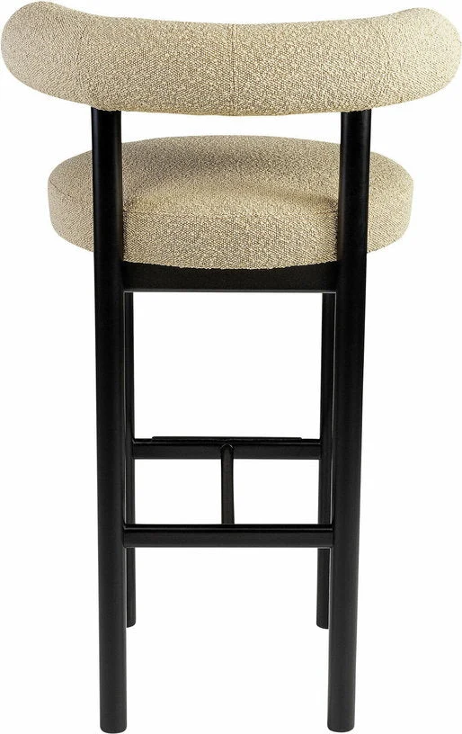 Chaise de bar en hêtre noir et beige Sosis Avignon Artic Silver - Versmissen