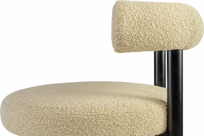 Chaise de bar en hêtre noir et beige Sosis Avignon Artic Silver - Versmissen
