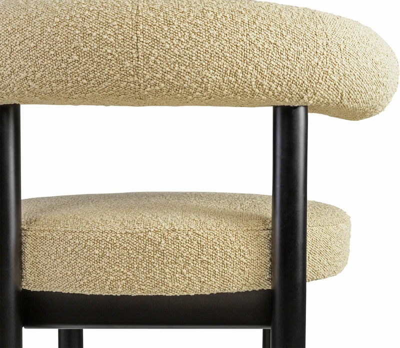 Chaise de bar en hêtre noir et beige Sosis Avignon Artic Silver - Versmissen