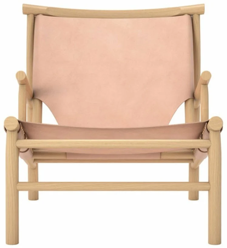Fauteuil en chêne et cuir naturel Samurai - NORR11