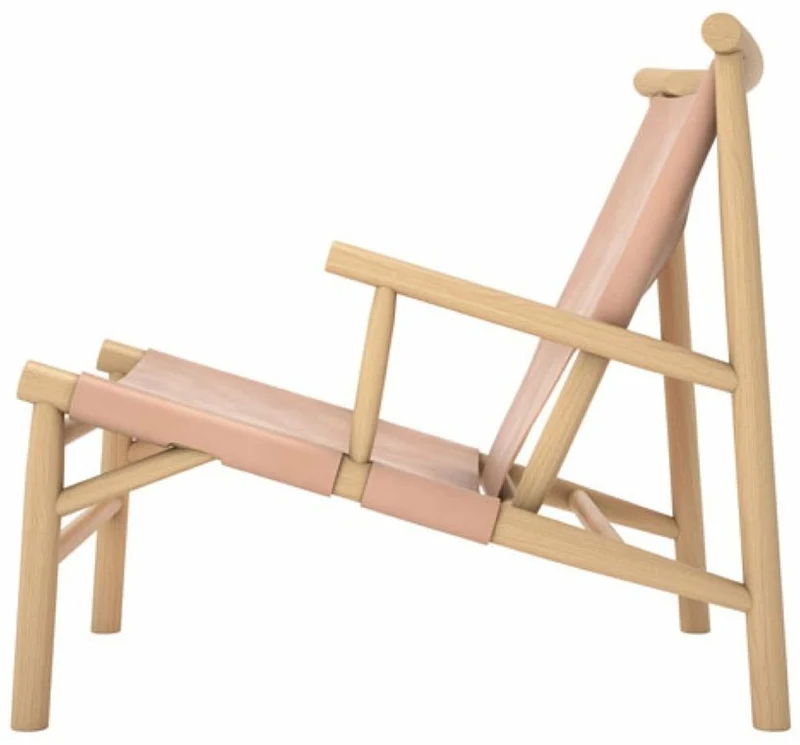 Fauteuil en chêne et cuir naturel Samurai - NORR11