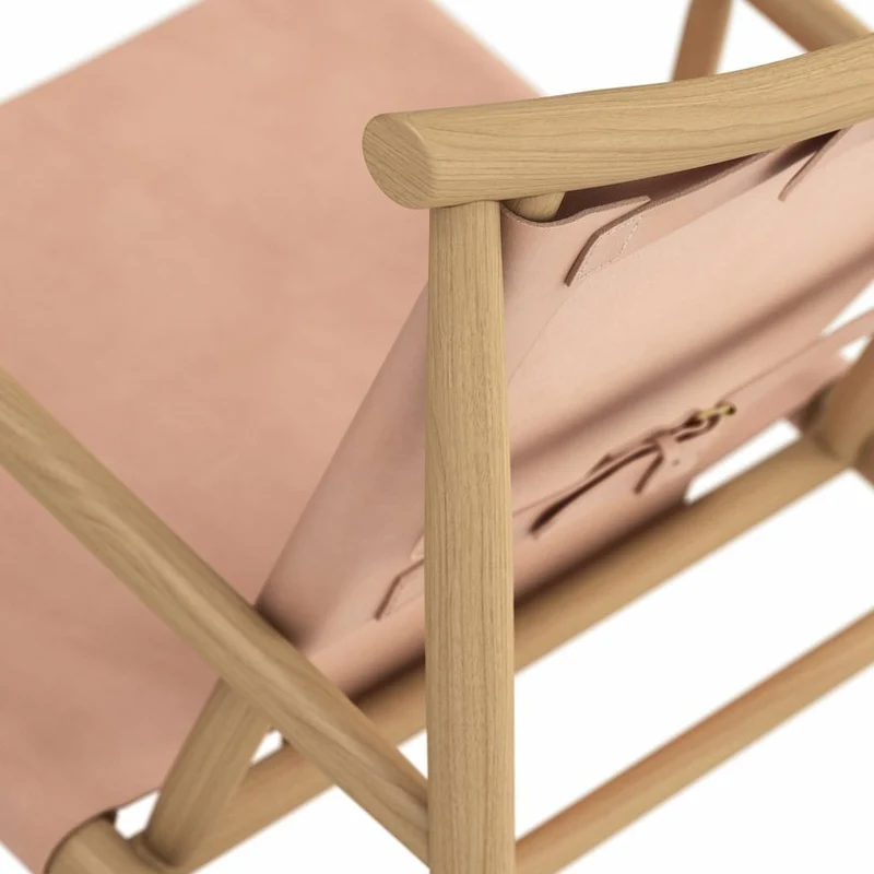 Fauteuil en chêne et cuir naturel Samurai - NORR11