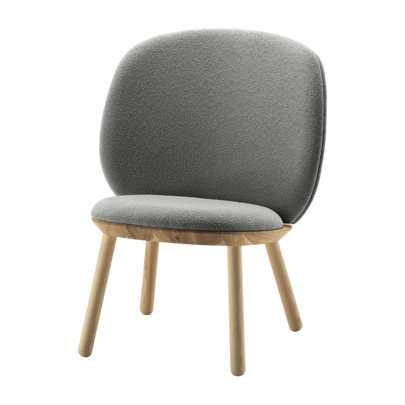 Fauteuil en frêne et tissu gris Naïve - Emko