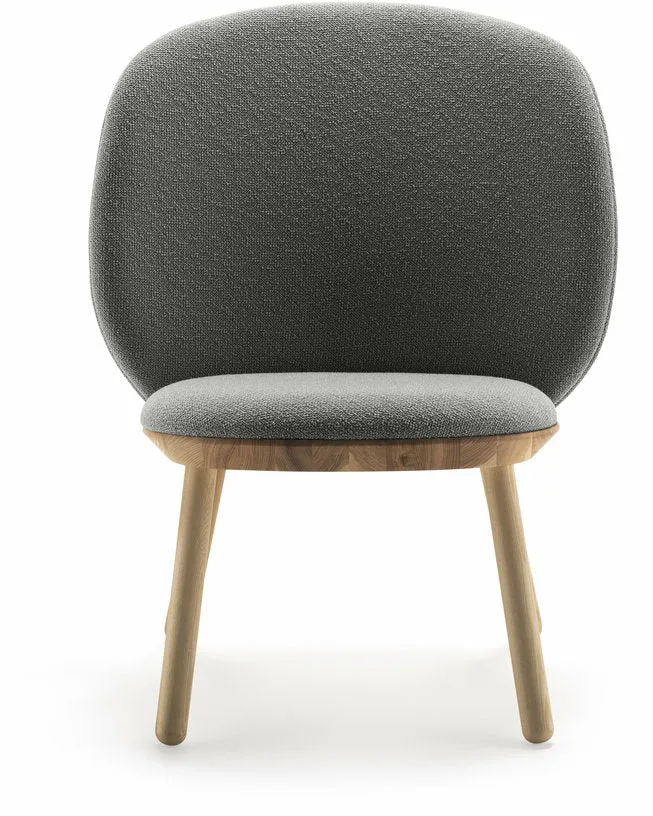 Fauteuil en frêne et tissu gris Naïve - Emko
