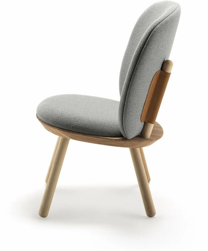 Fauteuil en frêne et tissu gris Naïve - Emko