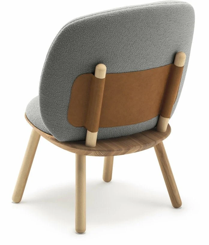 Fauteuil en frêne et tissu gris Naïve - Emko