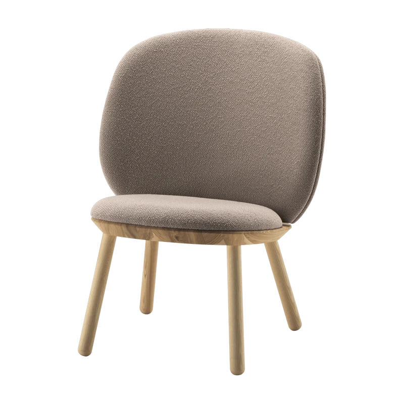 Fauteuil en frêne et tissu beige Naïve - Emko