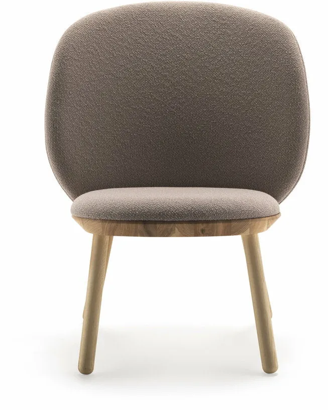 Fauteuil en frêne et tissu beige Naïve - Emko