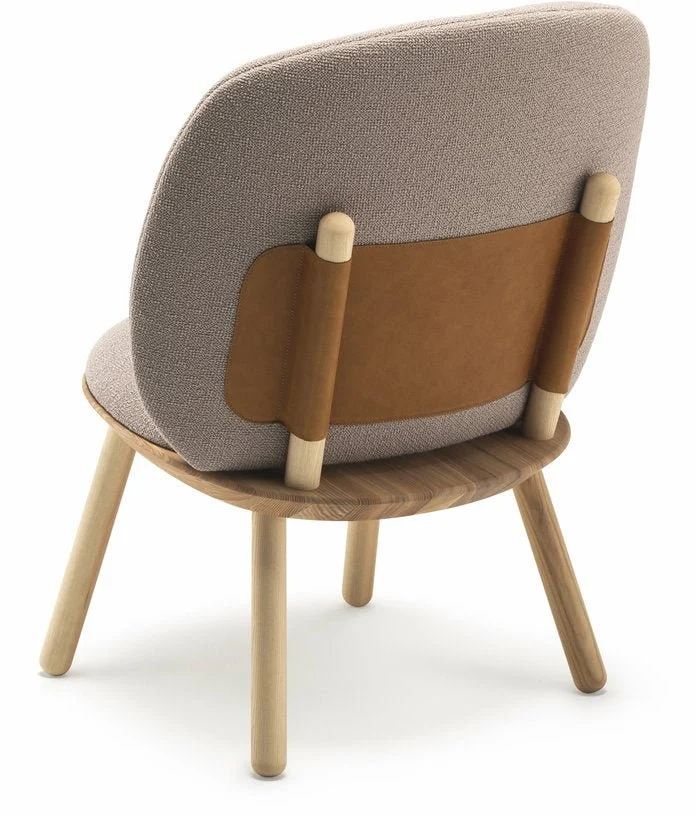 Fauteuil en frêne et tissu beige Naïve - Emko