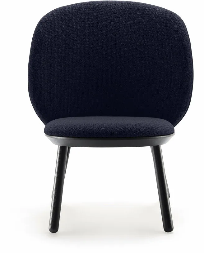 Fauteuil en frêne et tissu bleu marine Naïve - Emko