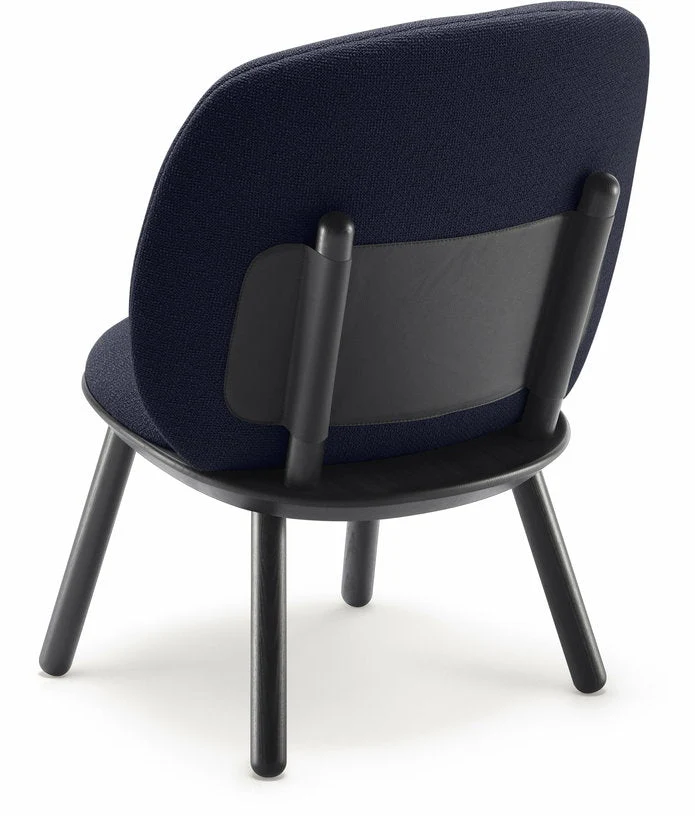 Fauteuil en frêne et tissu bleu marine Naïve - Emko