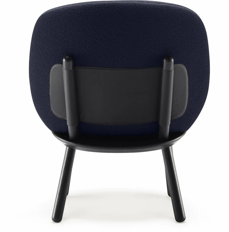 Fauteuil en frêne et tissu bleu marine Naïve - Emko