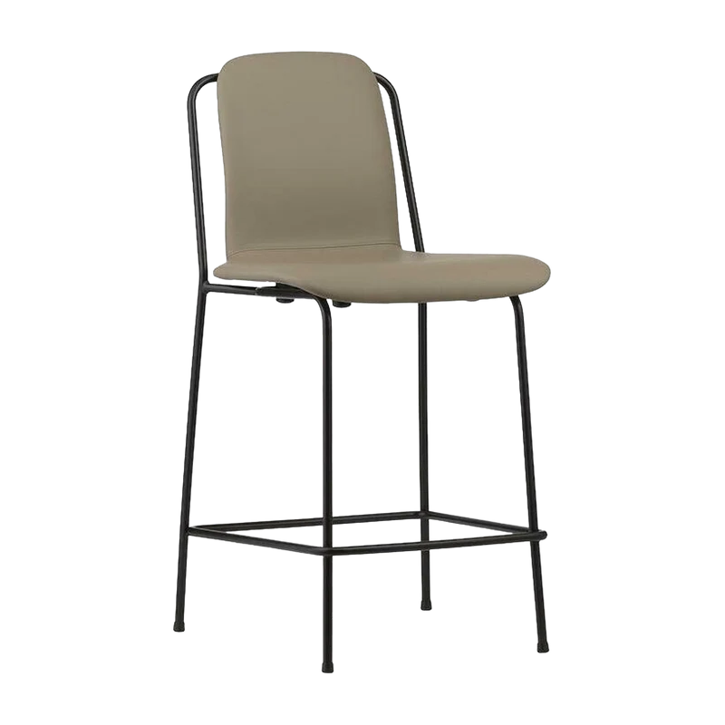 Chaise de bar Studio 65 Cm Full Uph. Black Steel - Normann Copenhagen