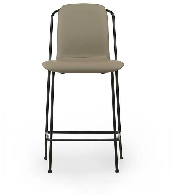 Chaise de bar Studio 65 Cm Full Uph. Black Steel - Normann Copenhagen